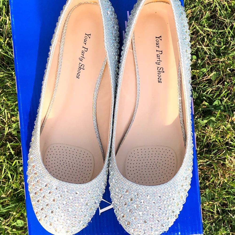 Silver Rhinestone Flats - Picture 6 of 8